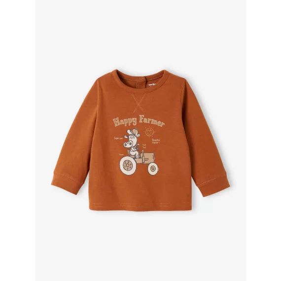 Tee-shirt farmer bébé manches longues rouille