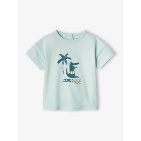 T-shirt croco bébé manches courtes menthe