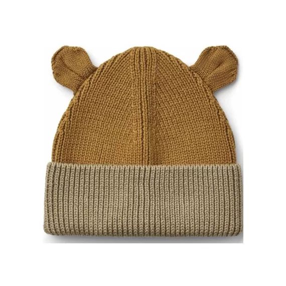 Bonnet ours en coton bio Gina Golden caramel oat mix (6-9 mois)