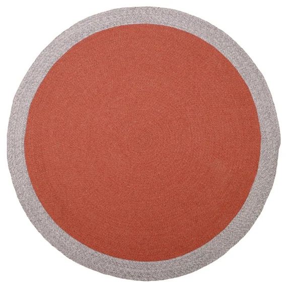 Tapis Rond Laine Tressé Nolan Rouille