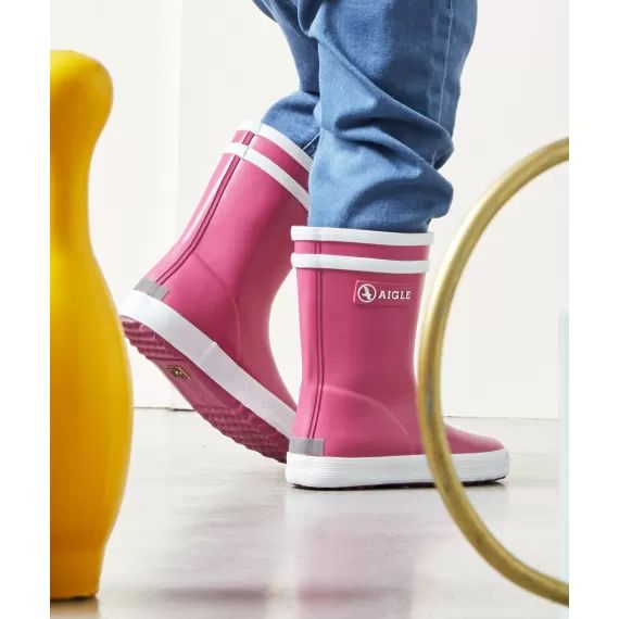 Bottes premiers pas en caoutchouc rose bébé babyflac –  – Soldes