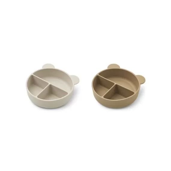 Lot de 2 bols à compartiments Connie Sandy Oat mix