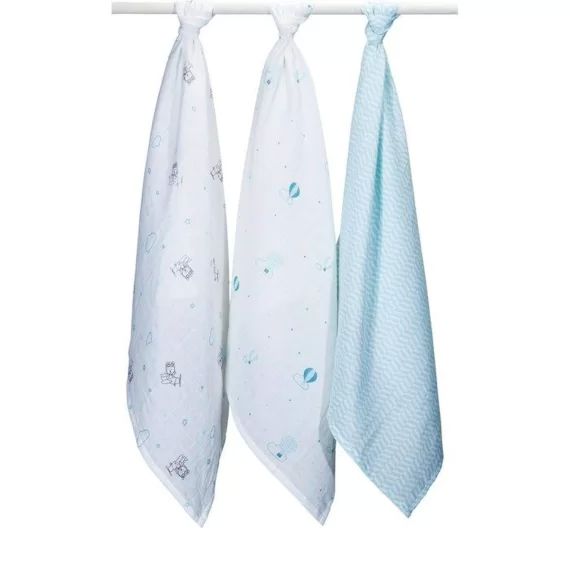 Langes bébé en coton bio blanc blanc