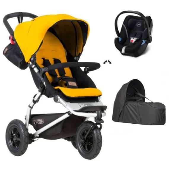 Poussette Mountain Buggy Swift – Gold + Cocoon V2 + Coque Auto Cybex Aton 5 – Deep Black