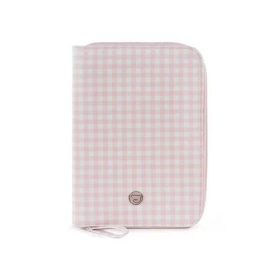 Protège carnet de santé Together Vichy rose et blanc