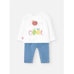 Ensemble T-shirt Avec Dessin Frontal Et Pantalon Blanc