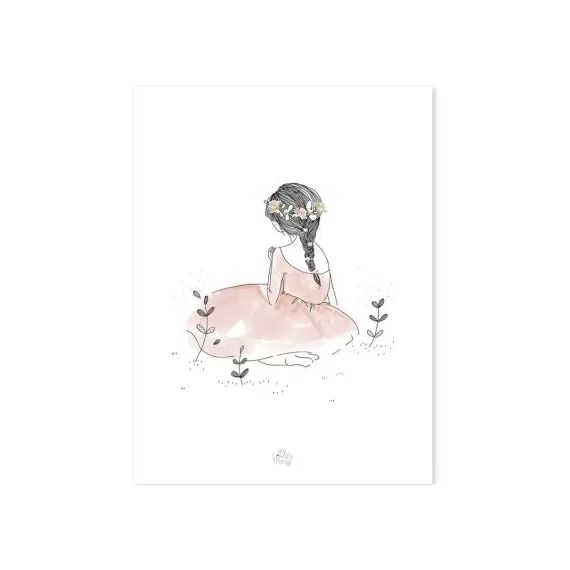 Affiche fillette dans un champ My lovely thing (30 x 40 cm)