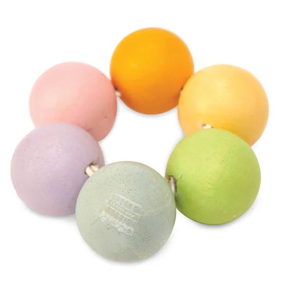 Hochet Perles En Bois Rose