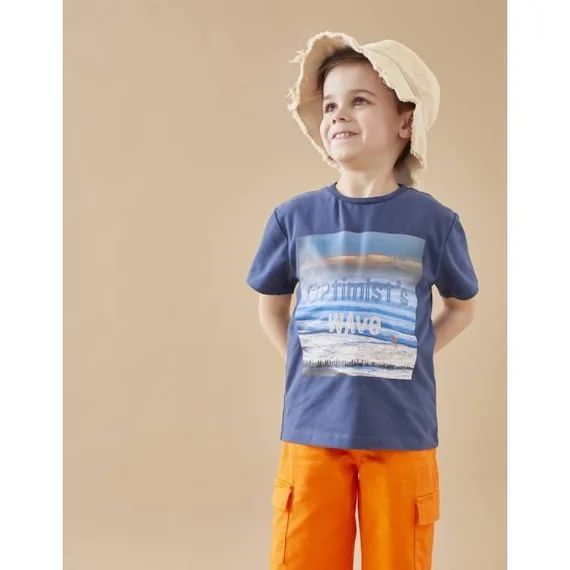 T-shirt En Coton Bio Bleu