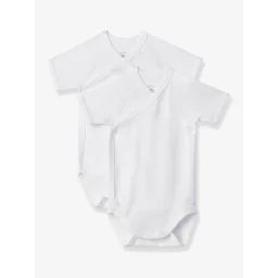 Lot de 2 bodies naissance manches courtes PETIT BATEAU blanc