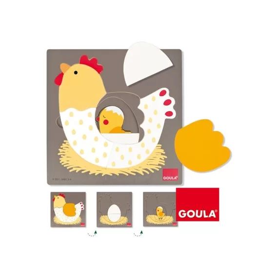 Puzzle à encastrement 3 niveaux Poule