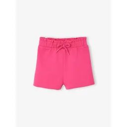 Short en molleton style paperbag bébé fuchsia