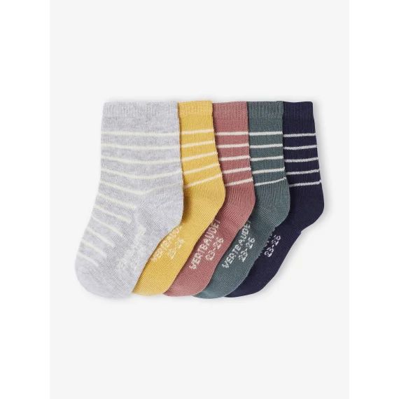 Lot de 5 paires de chaussettes bébé garçon assorties