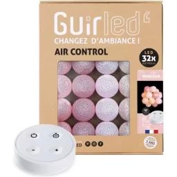 Guirlande lumineuse boules coton LED USB – Télécommandée -Veilleuse bébé 2h –  4 intensités – 32 boules 3,2m – Princesse rose