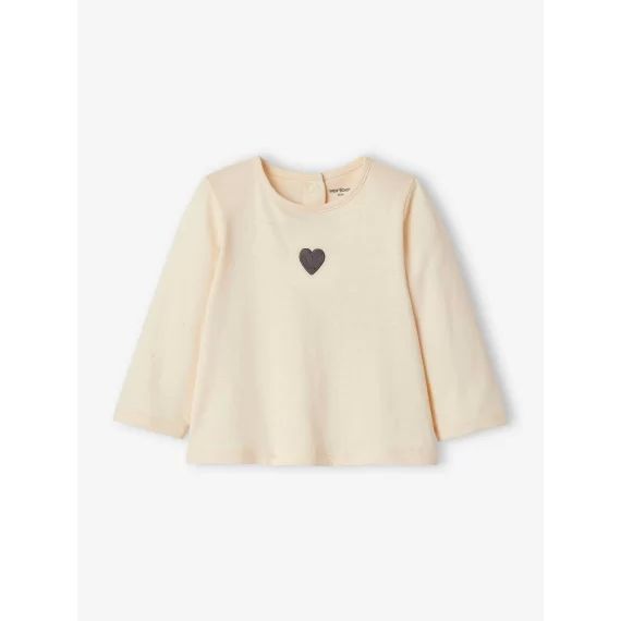 T-shirt bébé personnalisable manches longues écru