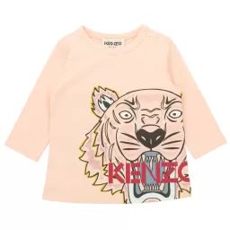 T-shirt en coton imprimé Fille Rose