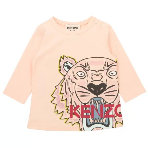 T-shirt en coton imprimé Fille Rose