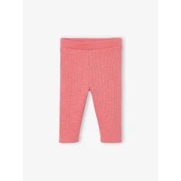 Legging basics bébé en côtes bois de rose