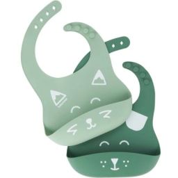 Lot de 2 bavoirs en silicone Bib&rsquo;isy