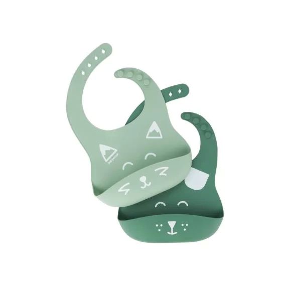 Lot de 2 bavoirs en silicone Bib&rsquo;isy