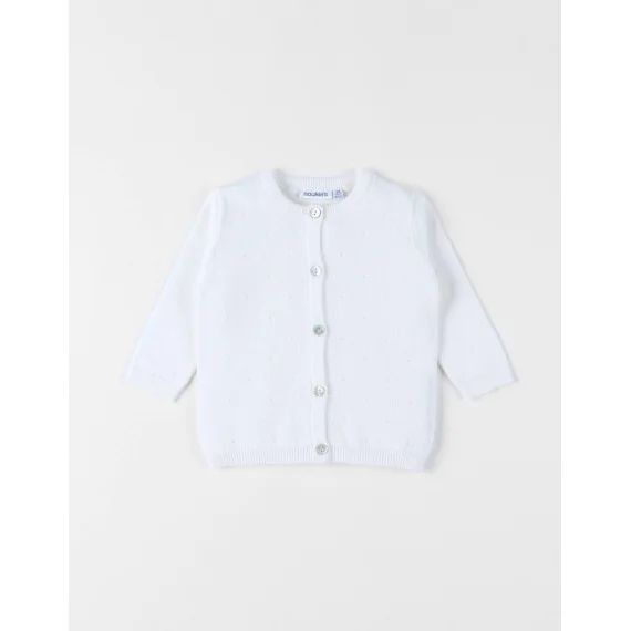 Cardigan En Tricot Coton Blanc