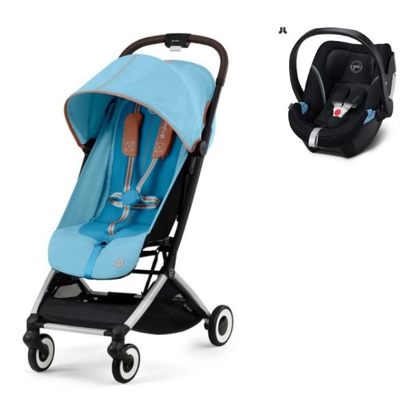 Poussette Cybex Orfeo – Beach Blue + Coque Auto Aton 5 – Deep Black