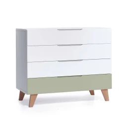 Commode Nordic Designe Pour Enfants (4 Tiroirs) Vert Olive