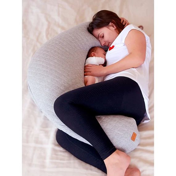 Coussin de maternité et d&rsquo;allaitement BEABA Big Flopsy gris chiné