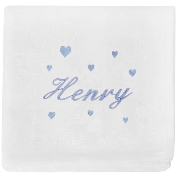 Lange coeur bleu pastel personnalisable (70 x 70 cm)