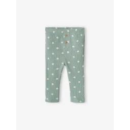 Legging bébé en maille côtelée vert sauge
