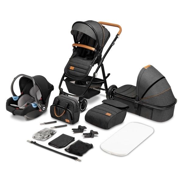 Poussette Lionelo Amber + Nacelle + Coque Auto Astrid – Grey Graphite