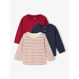 Lot 3 tee-shirts en coton bio bébé rouge