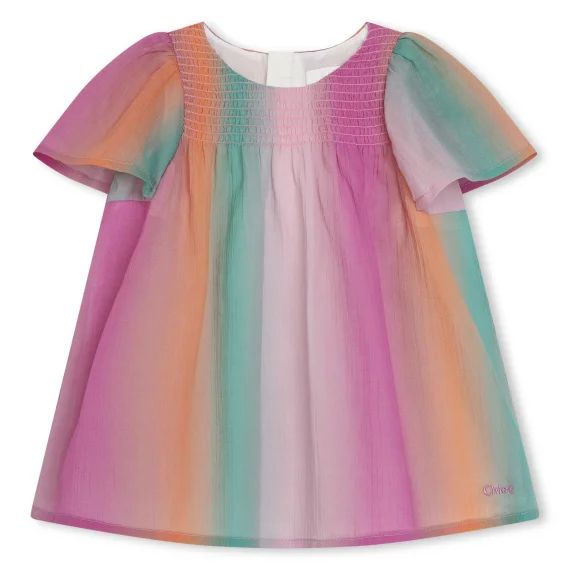Robe en crépon de coton doublé Fille Indéterminé