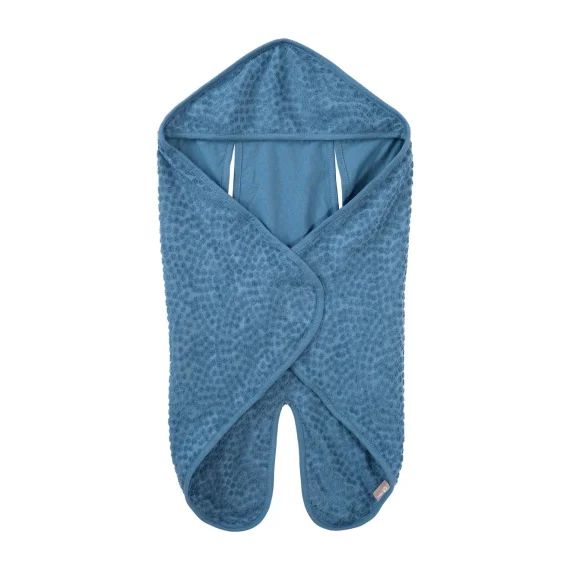 Couverture Enveloppante En Coton Bio Motif Pois En Relief Seashells Bleu Indigo