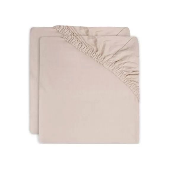 Lot de 2 draps housses de berceau rose pâle (40 x 80 cm)