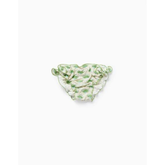 Bas De Bikini Avec Motif Et Volants Vert Clair