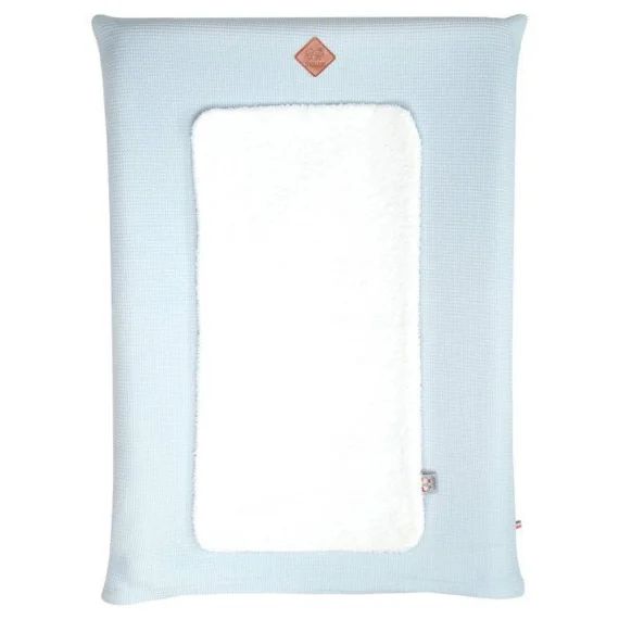 Housse De Matelas À Langer + Tapis De Change Nid D&rsquo;abeille Bleu Bleu