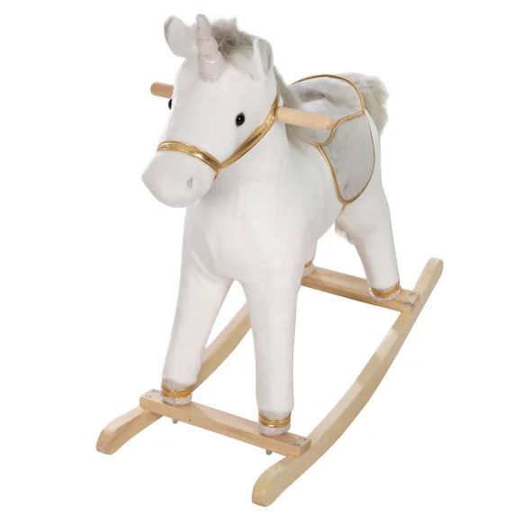 Licorne À Bascule Avec Selle Et Bride Blanc / Argenté