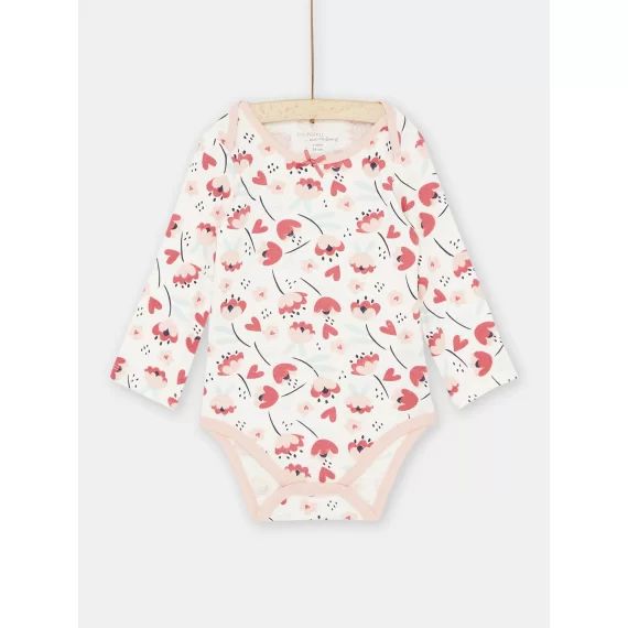Body Écru Et Rose À Imprimé Coquelicots Bébé Fille