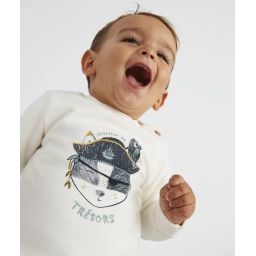Sweat blanc avec animation pirate bébé garçon