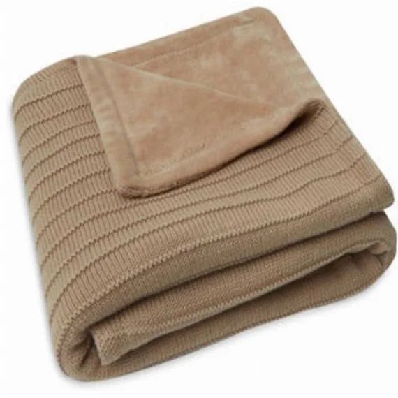 Couverture Berceau 75x100cm Pure Knit Biscuit Velours Marron Gots Marron