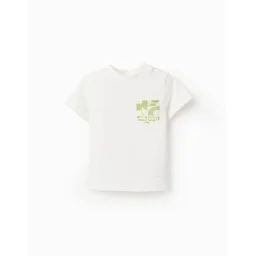 T-shirt De Coton Avec Poche Contrastée Blanc