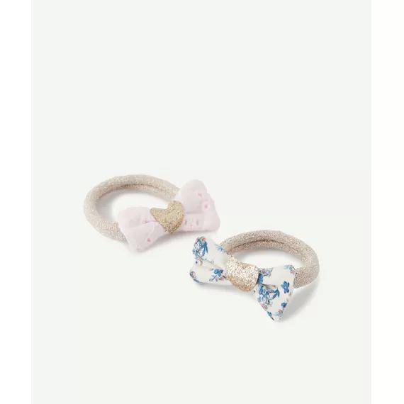 Le lot de 2 élastiques pailletés avec noeud fleuri et rose –  – Soldes