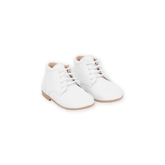 Bottillons En Cuir – Blanc