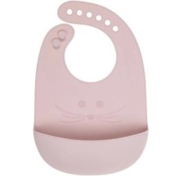 Bavoir en silicone à poche souris rose Little Chums