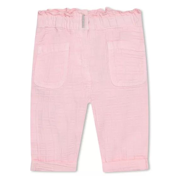 Pantalon en coton imprimé Fille Rose