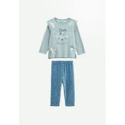 Pyjama Bébé 2 Pièces En Velours Bichette Bleu