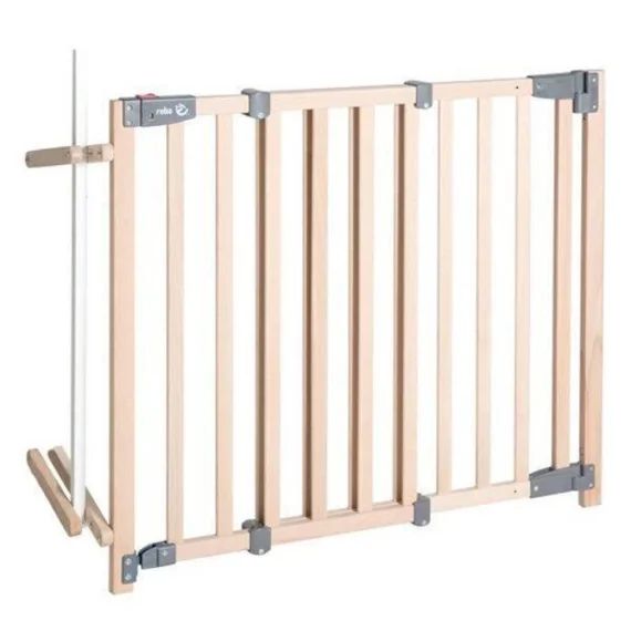 Barrière de Sécurité Bébé pour Escalier Roba Safety Up – Bois Massif – Réglable 93.5-120.5 cm marron