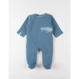 Pyjama Bébé Coton Gaufré Bleu
