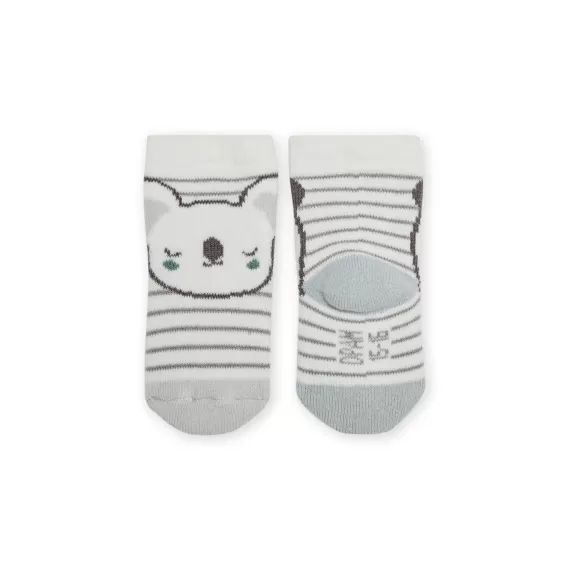 Chaussettes À Rayures Et Motifs Koalas – Ecru